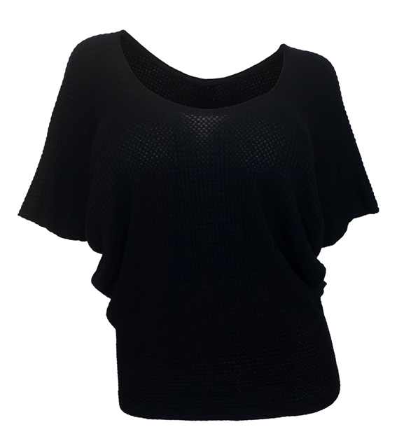 Plus Size Dolman Sleeve Knit Top Black Photo 1