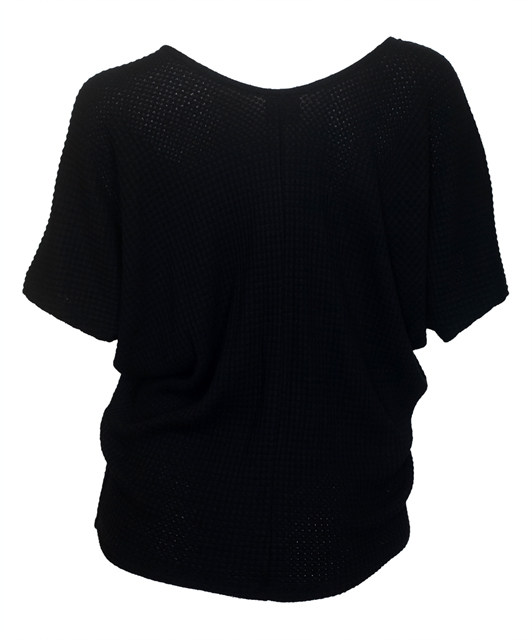 Plus Size Dolman Sleeve Knit Top Black Photo 2