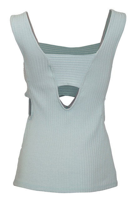 Plus Size Ribbed Deep V Cut-Out Tank Top Mint Photo 2