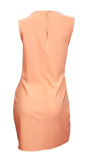 Plus size Sleeveless Bodycon Mini Dress Peach Photo 2