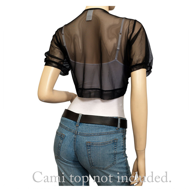 Jr Plus Size Sheer Cropped Bolero Shrug Black Photo 2