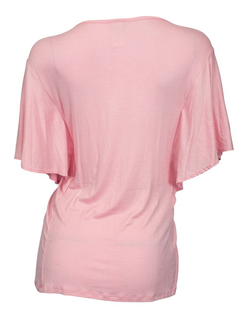 Plus Size Slimming V-neck Smocked Empire Waist Top Baby Pink Photo 2