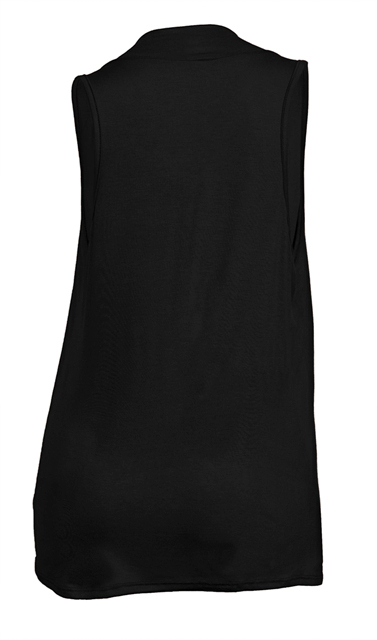 Plus Size Sleeveless Drape Front Top Black Photo 2