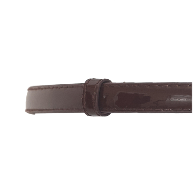 Plus size Adjustable Patent Leather Skinny Belt Brown Photo 1