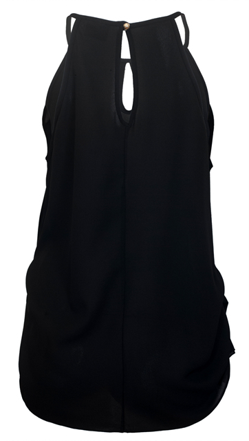 Plus Size Sleeveless Chiffon Front Keyhole Top Black Photo 2