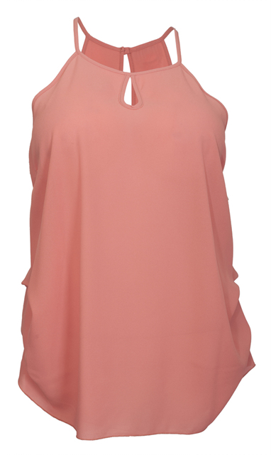 Plus Size Sleeveless Chiffon Front Keyhole Top Peach Photo 1