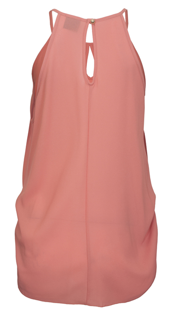 Plus Size Sleeveless Chiffon Front Keyhole Top Peach Photo 2