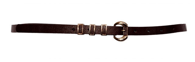 Plus Size Leatherette Belt with Gold Buckle Brown Photo 1