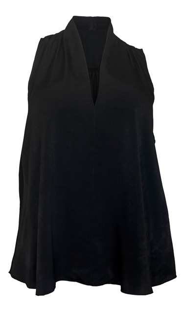 Plus size Pleat V-Neck Blouse Black Photo 1