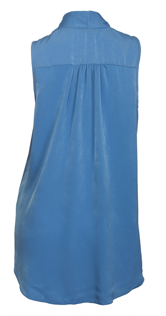 Plus size Pleat V-Neck Blouse Blue Photo 2