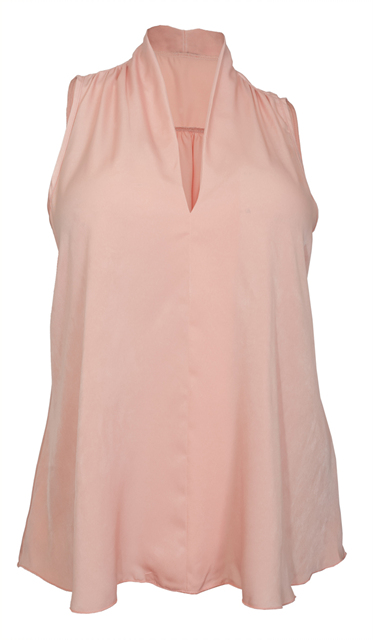 Plus size Pleat V-Neck Blouse Peach Photo 1