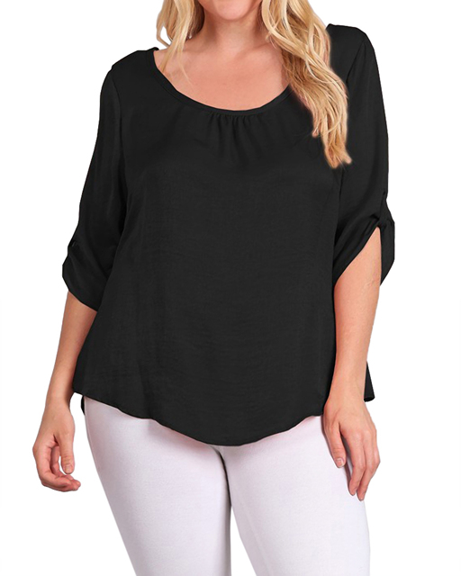 Women's Crossed Back Top Black Photo 2