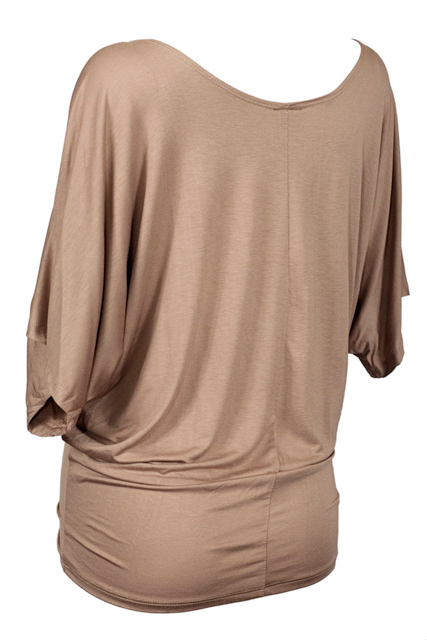 Plus Size Dolman Sleeve Top Light Brown Photo 2