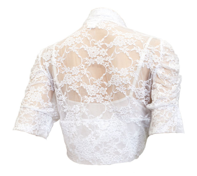 Jr Plus Size Floral Lace Bolero Shrug White Photo 2