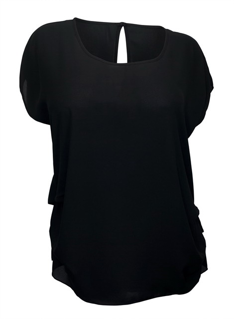 Plus size Keyhole Back Top Black Photo 3