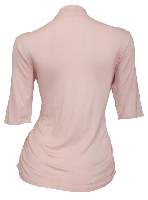 Plus Size Lace Up Mock Neck Top Pink Photo 2