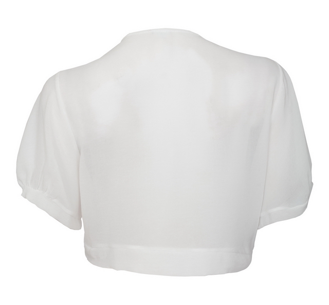 Plus size Sheer Open Front Bolero Shrug White Photo 2