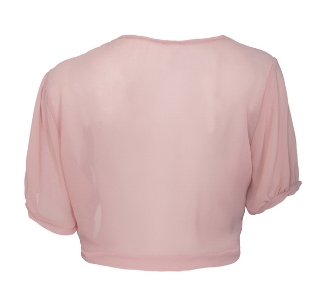 Plus size Sheer Open Front Bolero Shrug Pink Photo 2