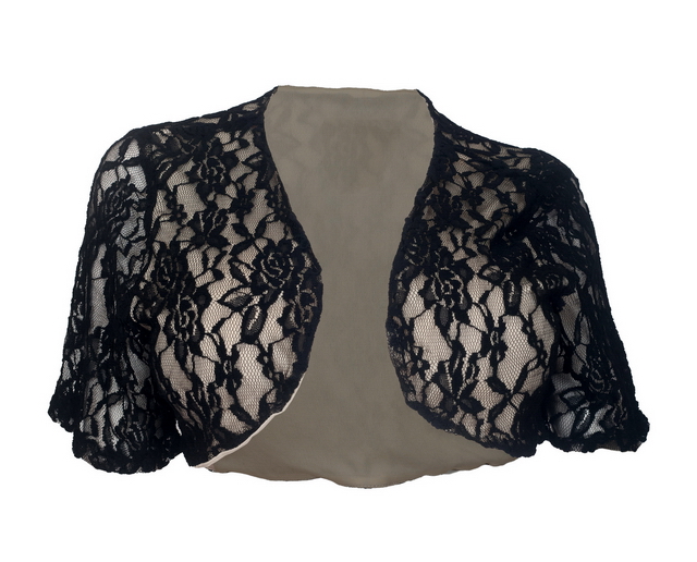 Plus size Open Front Floral Lace Overlay Bolero Black Photo 1