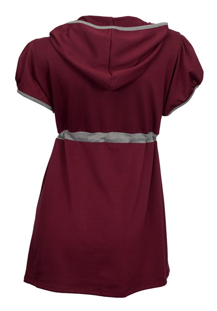 Plus Size Angel Wing Hoodie Top Burgundy Photo 2