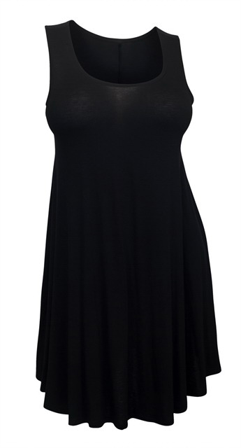 Plus Size Sleeveless Dress Top Black Photo 1