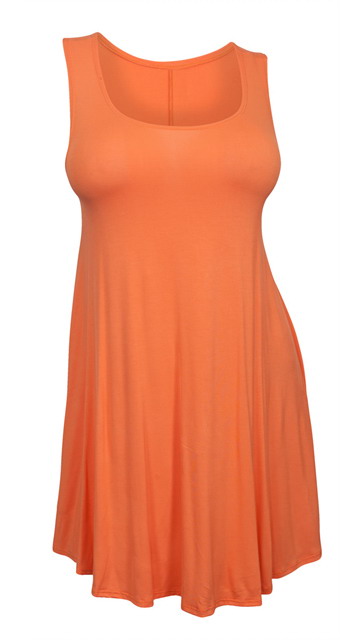 Plus Size Sleeveless Dress Top Coral Photo 1