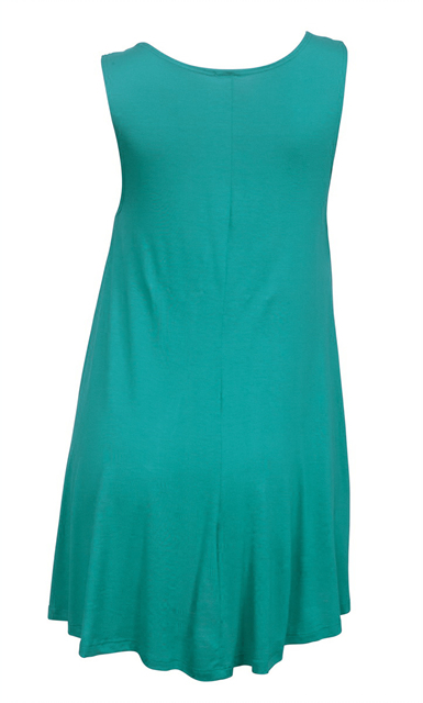 Plus Size Sleeveless Dress Top Teal Photo 2