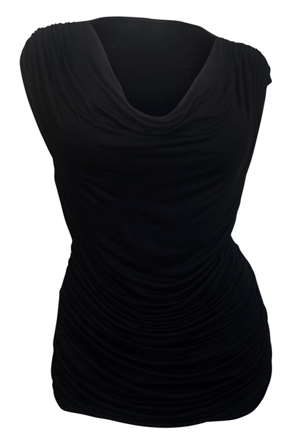 Plus Size Cowl Neck Top Black Photo 1