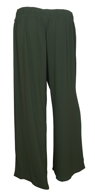 Plus size Chiffon Long Gaucho Chiffon Pants Olive Photo 2