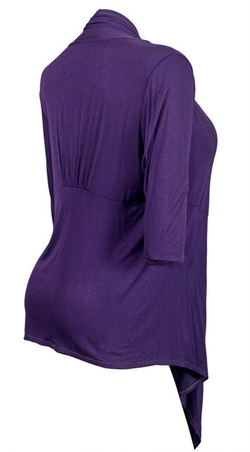 Plus Size Longline Drape Front Cardigan Purple Photo 2