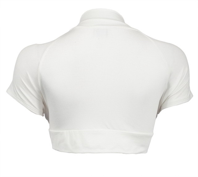 Open Front Cropped Bolero Shrug White Photo 2