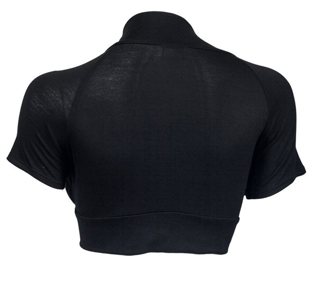 Open Front Cropped Bolero Shrug Black Photo 2