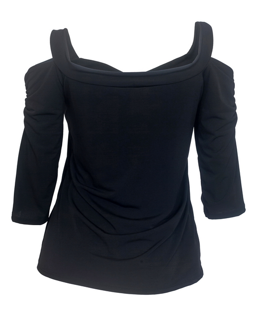 Plus Size Cold Shoulder Top Black 18630 Photo 2