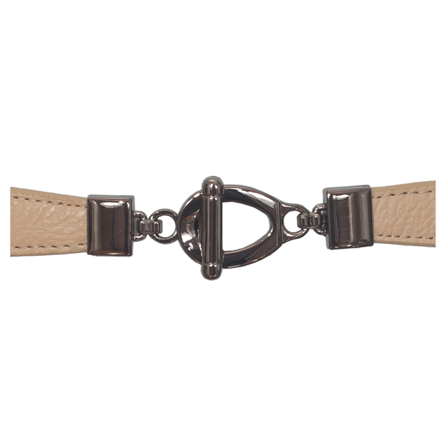 Plus size Metal Buckle Skinny Elastic Cinch Belt Beige  Photo 1