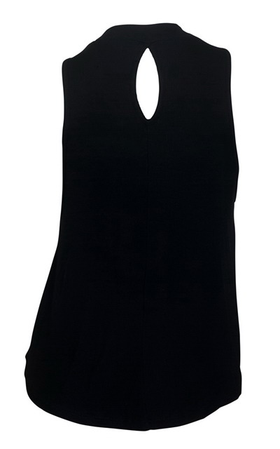 Plus Size Cropped Sleeveless Peephole Top Black Photo 2