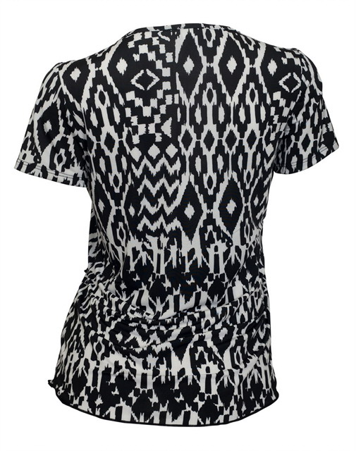 Plus size Layered Short Sleeve Top Abstract Print Black Photo 2