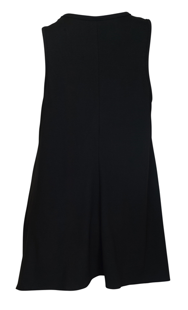 Plus Size Keyhole Sleeveless Tunic Top Black Photo 2