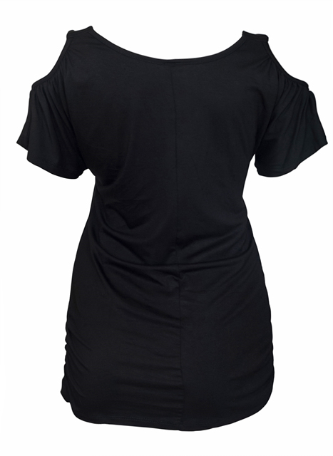 Plus size Drop Shoulder Top Black 9116 Photo 2