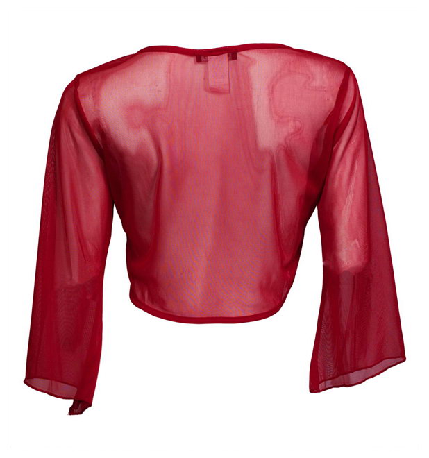 Plus Size Sexy Red Sheer Front Tie Bolero Shrug Photo 2