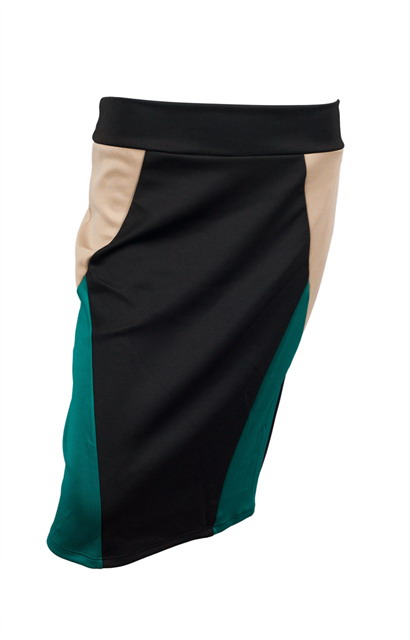 Plus Size Color Block Skirt Teal Photo 1