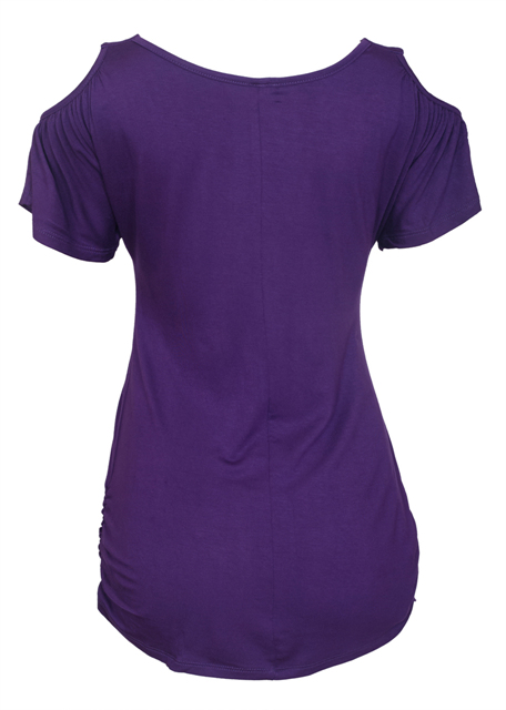 Plus size Drop Shoulder Top Purple 9116 Photo 2