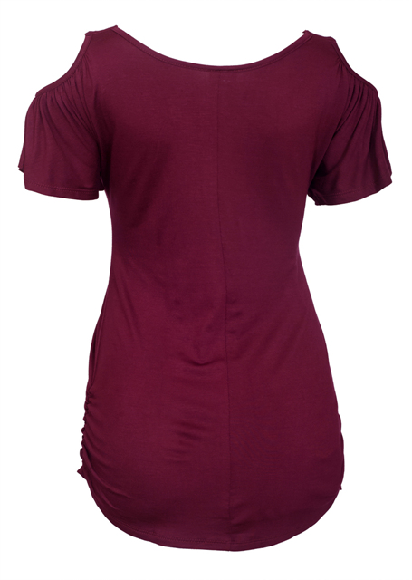 Plus size Drop Shoulder Top Wine 9116 Photo 2