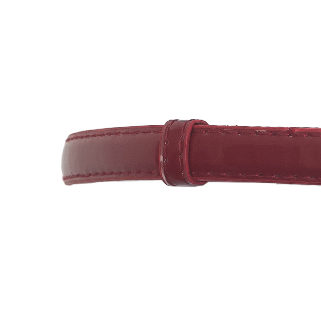 Plus size Adjustable Hook And Eye Buckle Patent Leather Skinny Belt Red Photo 2