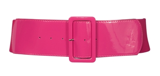 Plus Size Wide Patent Leather Fashion Belt Pink