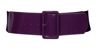 Plus Size Wide Patent Leather Fashion Belt Purple