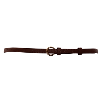 Plus Size Gold Buckle Skinny Leatherette Belt Brown