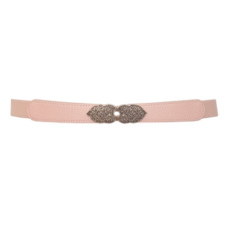 Plus Size Heart Buckle Skinny Belt Baby Pink