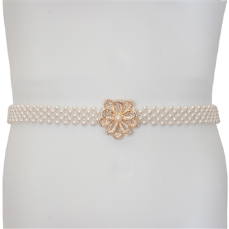 Plus Size Pearl Link Elastic Waist Belt 18421