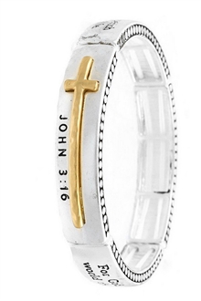 John 3:16 Engraved Stretch Elastic Bracelet 18329A