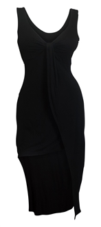 Plus size Asymmetric Hemline Sleeveless Dress Black